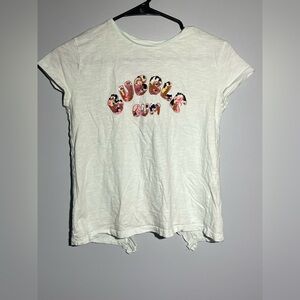Zara Girls “Bubble Gum” White Top